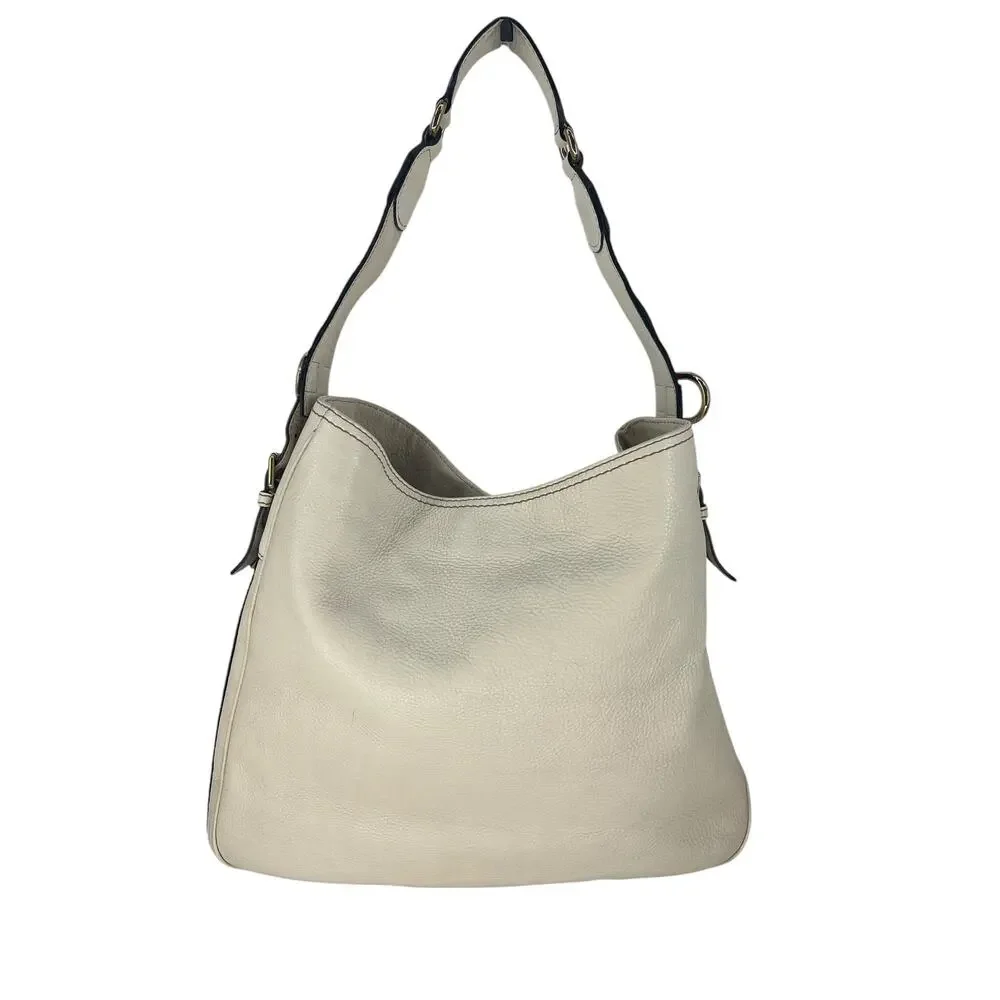 Gucci Vintage Web Leather Heritage Hobo Bag White Shoulder Bag - Picture 3 of 16